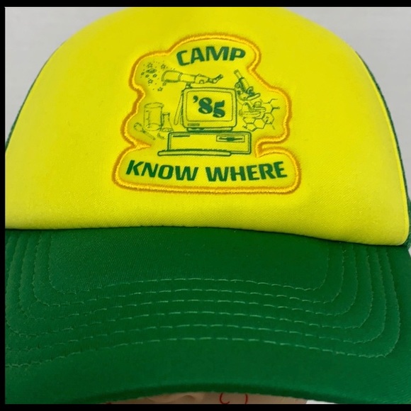 Stranger Things | Netflix | Green & Yellow ‘CAMP NOWHERE’ Cap | Mesh Back NWT - Picture 1 of 7